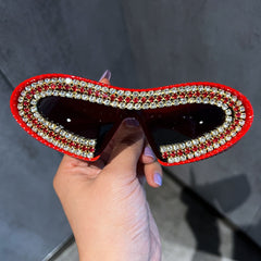 Trendy punk glasses with diamonds