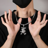 Jewelry Hip Hop TRAP Full Diamond Cartoon Pendant Fashion Necklace Spectrum