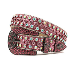Hip-hop punk rhinestone belt skull full of diamonds