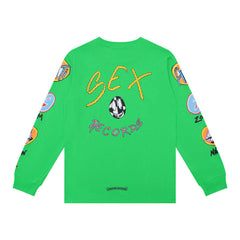 CHH Heart Long Sleeve Shirt Unisex Fashion Loose Long Sleeve Shirt