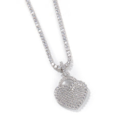 Jewelry Zircon Love Lock Necklace Design Sense Pendant St. Valentine's Spectrum