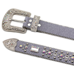 Hip-hop punk rhinestone belt flower buckle accessories punk style