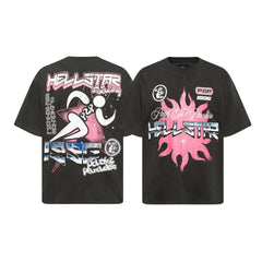 Hellstar T-Shirt Print Men's and Women's Summer High-quality pure cotton high-street clothing