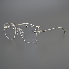 CHH Chrome Hearts Glasses Fashion Double Beam Frameless Myopia Glasses Frame