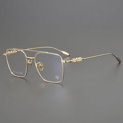 CHH Chrome Hearts Glasses Pure Titanium Ultra Light Wide Large Face Double Beam Myopia Glasses Frame