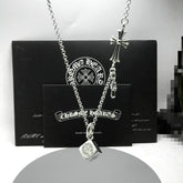 CHH Chrome heart Cross Necklace Men's and Women's Vintage Dice Cross Necklace
