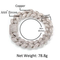Bracelet Zircon Cuban Chain Bracelet Trendy Vintage Spectrum Jesus Pieces