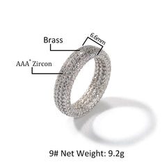 Rings Copper Zircon Full Diamond Ring hiphop Spectrum Royalty