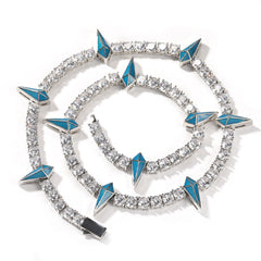 Jewelry Hip Hop Rap Luminous Panther Necklace Copper with Zircon Royalty Spectrum