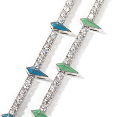 Jewelry Hip Hop Rap Luminous Panther Necklace Copper with Zircon Royalty Spectrum