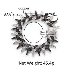 Bracelet Hiphop Cuban Bracelet 19MM Copper with Zircon Full Diamond Jesus Pieces St. Valentine's