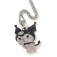 Jewelry Copper Zircon Little Demon Kuromi Necklace Design Sense Angel Pieces St. Valentine's Spectrum