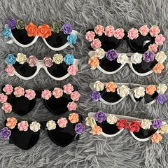 Trendy punk glasses rose cat eyes
