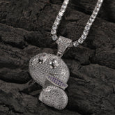 Jewelry Personality Wine Glass Smiley Face Pendant Copper Inlaid Zircon Royalty Spectrum