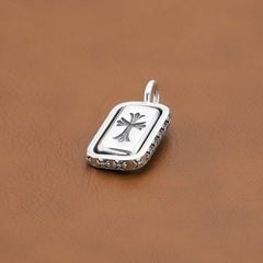 CHH Chrome heart Cross Necklace Rotatable Square Pendant Vintage Sword Cross Necklace