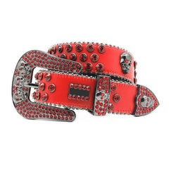 Hip-hop punk rhinestone belt skull rhinestone punk style