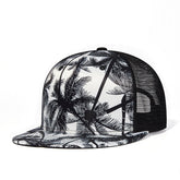 Trendy flat brimmed snapback hatsmesh wide brim sun shade