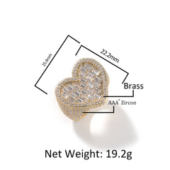 Rings Ring Personality Hip Hop T-Party Love Zircon St. Valentine's Spectrum