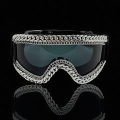 Trendy punk glasses metal chain