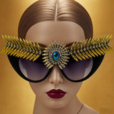 Trendy punk glasses retro style devil's eye