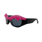 Trendy punk glasses drip plastic