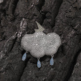 Jewelry Hip Hop Zircon Lightning Cloud Pendant Versatile Necklace Spectrum lightning