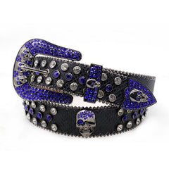 Hip-hop punk rhinestone belt skull punk dark style