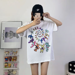 Hellstar T Shirt Color Spiral Print Casual Loose High-quality pure cotton high-street clothing