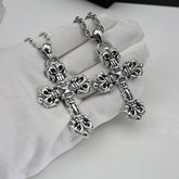 CHH Chrome heart Cross Necklace Vintage Flame Vine Cross Pendant
