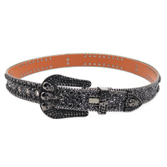 Hip-hop punk rhinestone belt skull dark style