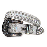 Hip-hop punk rhinestone belt skull y2k punk wide belt