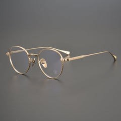 CHH Chrome Hearts Glasses Collection Versatile Vintage Round Engraved Pure Titanium Myopia Glasses Frame