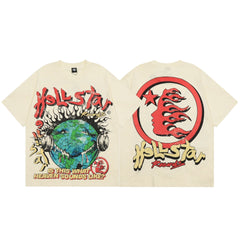 HellstarT Shirt Creative Printing High-quality pure cotton high-street clothing