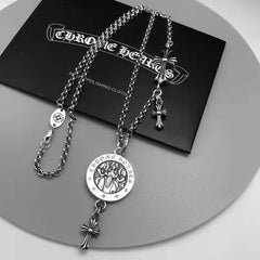 CHH Chrome heart Cross Necklace Vintage Male Female Angel Sword Cross Pendant