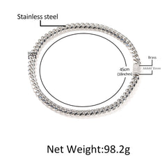 Bracelet Stainless Steel Necklace Jewelry Sense Zircon Cuban Chain Spectrum St. Valentine's