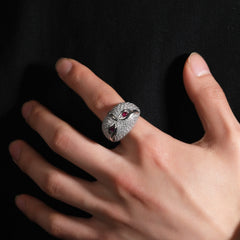 Rings Owl Ring Hip Hop Copper Set 5A Zircon Spectrum Animal