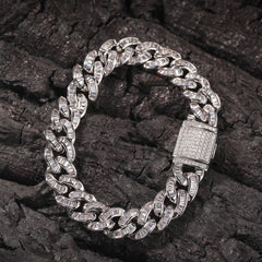 Bracelet Pure T Square Cuban Bracelet ins Wind Diamond Large Gold Chain Spectrum