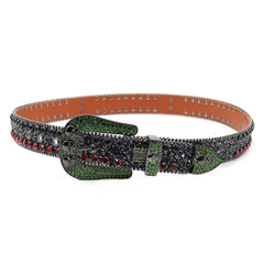 Hip-hop punk rhinestone belt full diamond skull