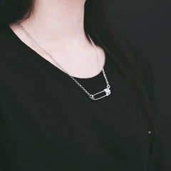 CHH Chrome heart Cross Necklace Cross Pin Vintage Minimalist Collarbone Chain