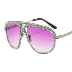 Trendy punk glasses diamond retro