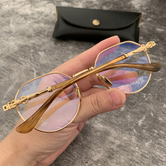 CHH Chrome Hearts Glasses Pure Titanium Ultra Light Polygon Vintage Rough Edge Glasses Frames