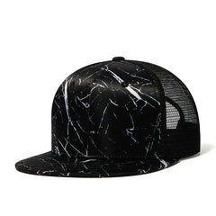 Trendy flat brimmed snapback hatsmesh breathable summer