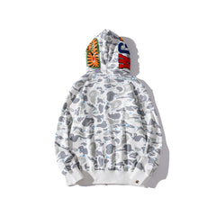Bathing Ape Bape Hoodie Luminous Starry Sky Two-Hat Cardigan Zipper Velvet Shark