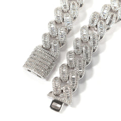 Bracelet 14MMT Square Zircon Hip Hop Cuban Chain Bracelet Spectrum St. Valentine's