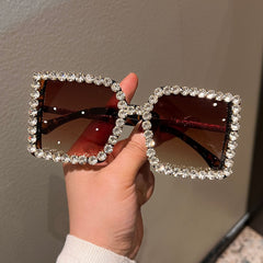 Trendy punk glasses with diamonds