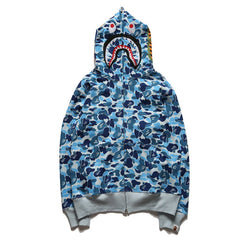 Bathing Ape Bape Hoodie Camouflage Alphabet Embroidery Shark Hooded