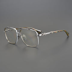 CHH Chrome Hearts Glasses Japanese large frame pure titanium engraved pattern myopia glasses frame