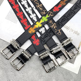 CHH Chrome Hearts Belt Colored Cross Flower Lychee Pattern