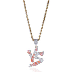 Jewelry VS Alphabet Trend Pendant Copper Inlaid Zircon Full Diamond Necklace Spectrum Alphabet Pieces