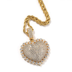 Jewelry Love Copper Zircon Pendant Round Zirconium Pendant Necklace Spectrum St. Valentine's Royalty